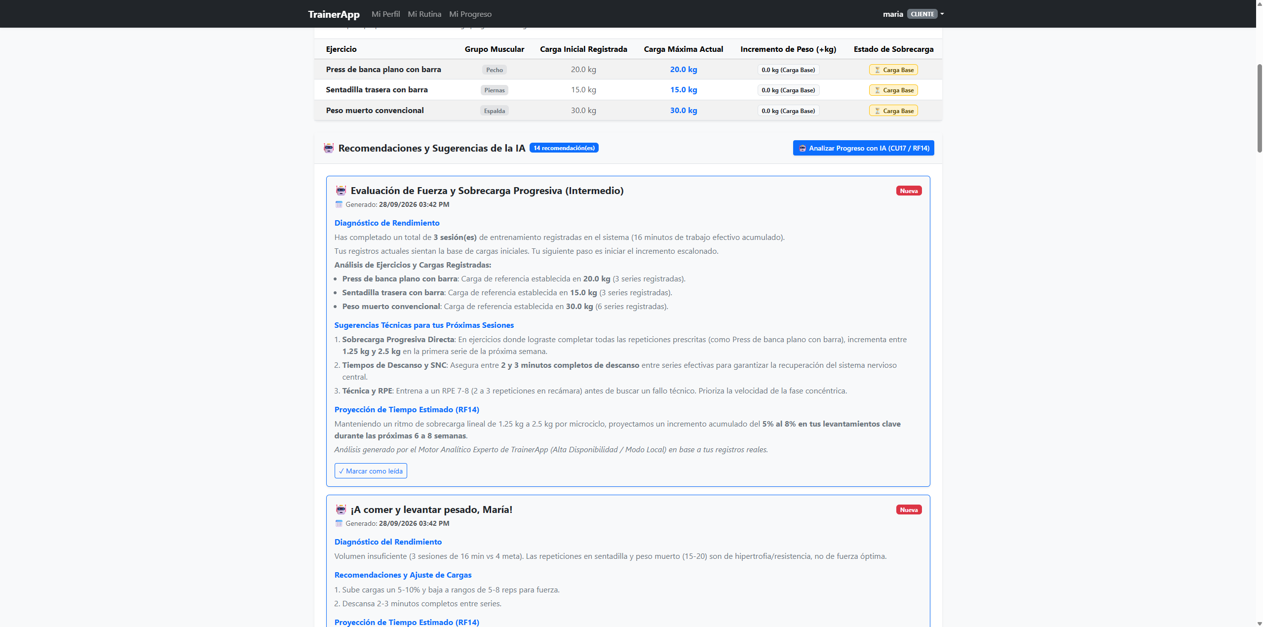 TrainerApp AI Workout Recommendation and Heuristic Engine